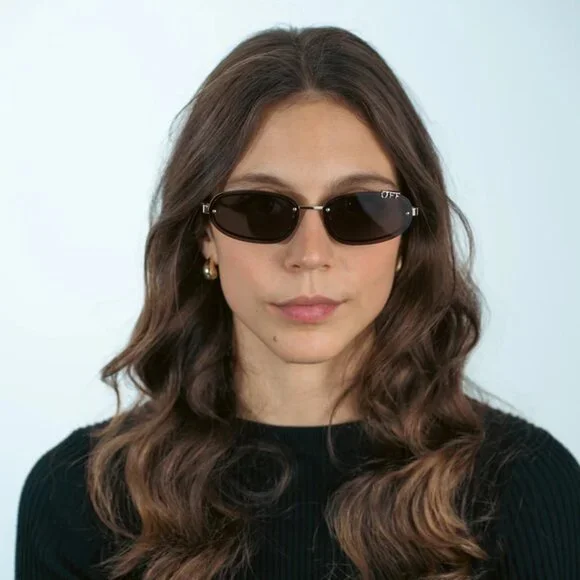 Off-White Women Sunglasses Gold Grey Oval OERI13M MIAMI 7607  display picture 2